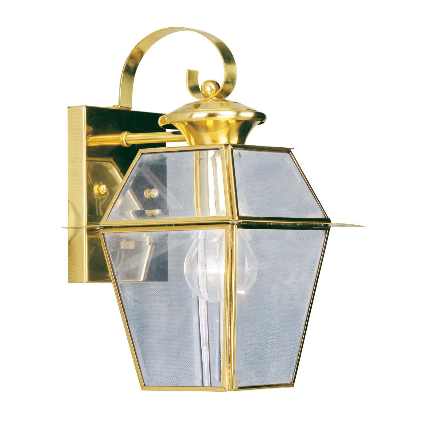 Shown in Polished Brass finish and Clear Beveled glass